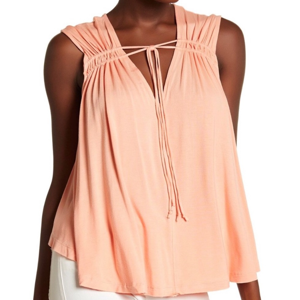 Free People Back In Town Tassel Peach top